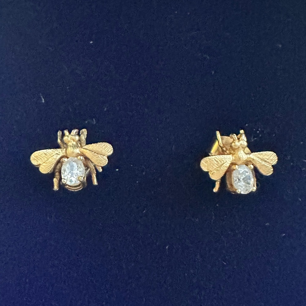 Gold Bee Stud Earrings